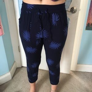 Obey Navy Blue Leaf Print Pants